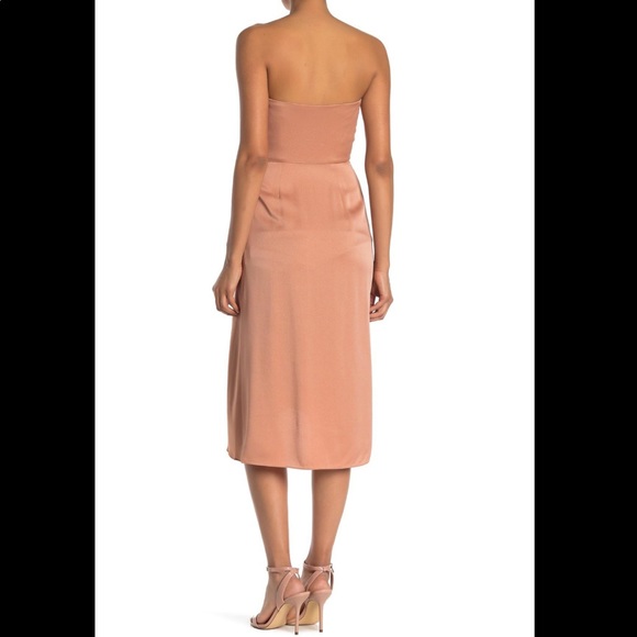 A.L.C. Roya Twist Waist Strapless Dress, in Rose - Picture 4 of 16